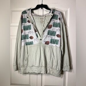 Tiny Roots Women’s Football Printed Snap Up Hoodie Pullover